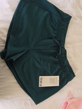 Women's Teal Elastic-Waist Athletic Shorts with Drawstring